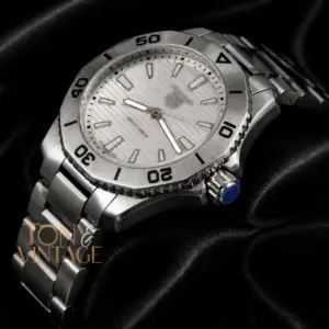 All Silver Automatic Watch with Dial