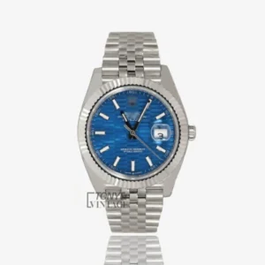 All Silver Blue Dial Automatic Watch