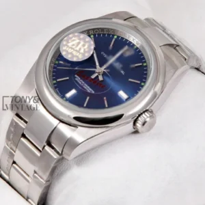 "All Silver Blue Dial Automatic Watch "