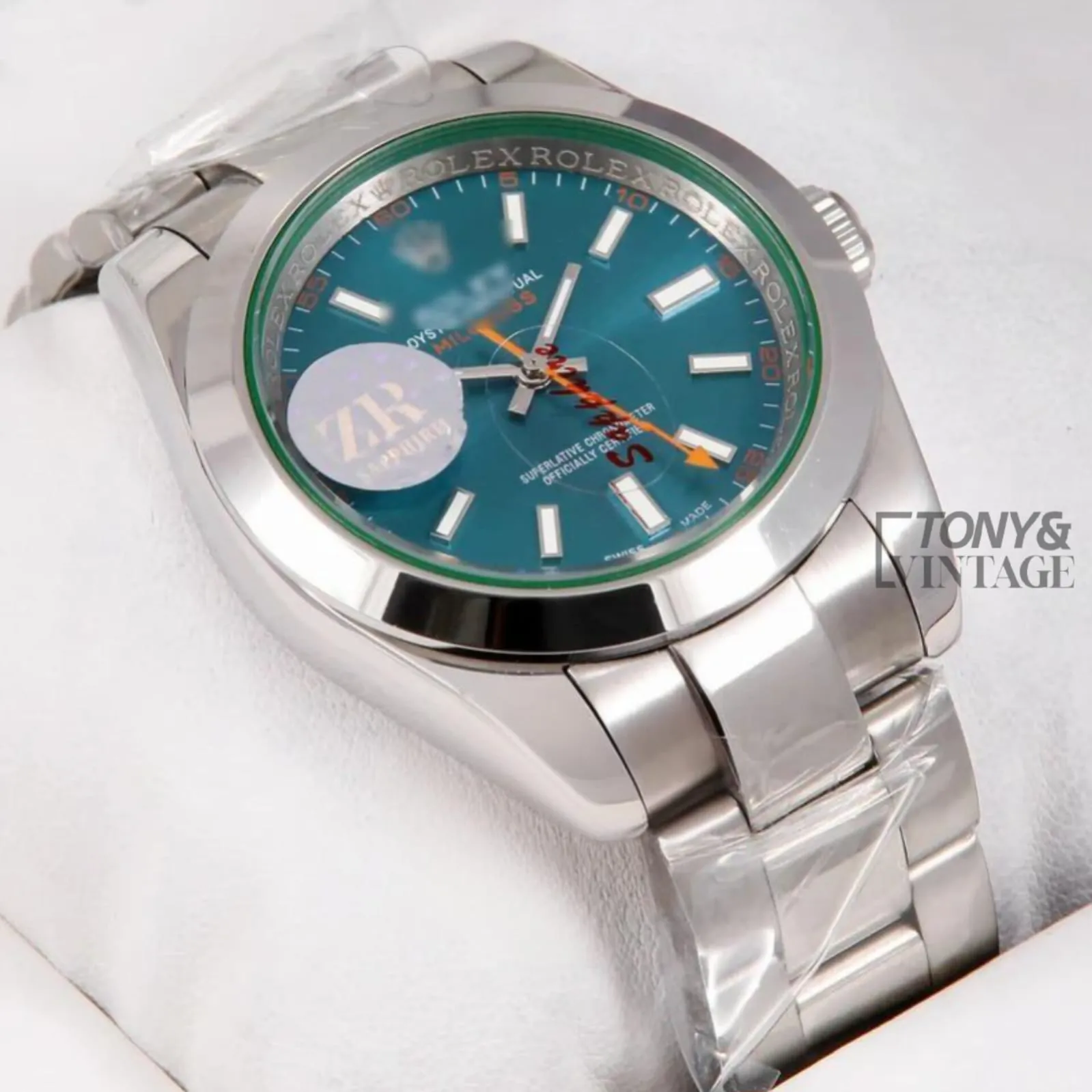 "All Silver Sky Blue Dial Automatic Watch " - Image 2