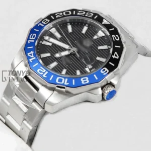 All Silver Watch with Black Dial