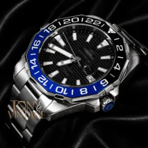 All Silver Watch with Black Dial