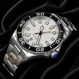 Silver Watch with White Dial