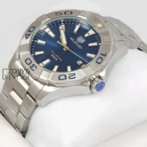 "All Silver with Deep Blue Dial Watch "