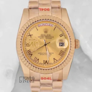 All Yellow Gold Dial Roman Figure Automatic Watch