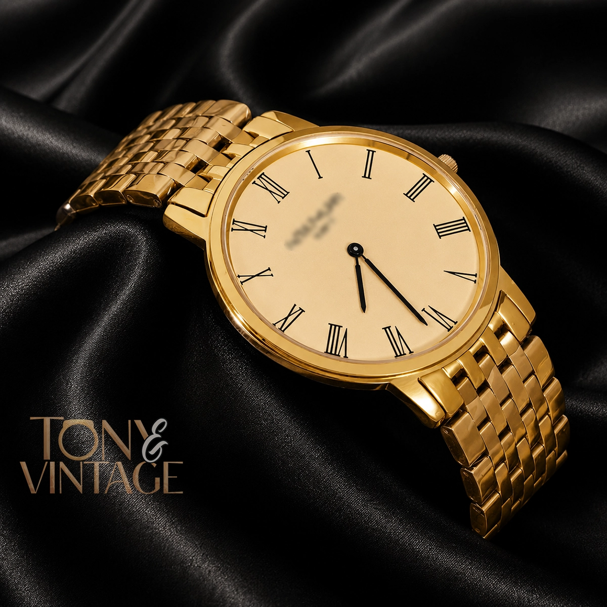 All Yellow Gold Watch with Dial and Chain - Image 2