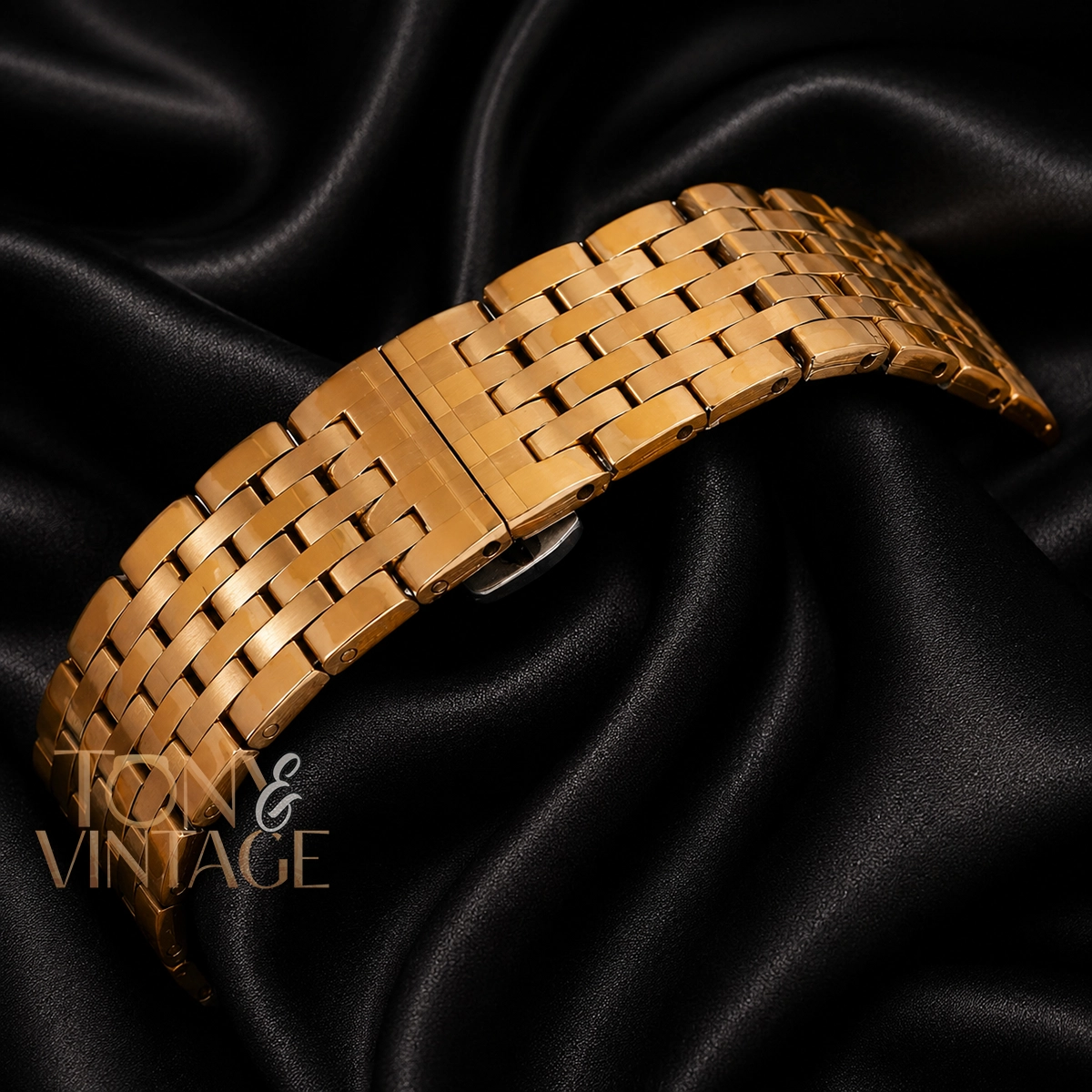 All Yellow Gold Watch with Dial and Chain - Image 3