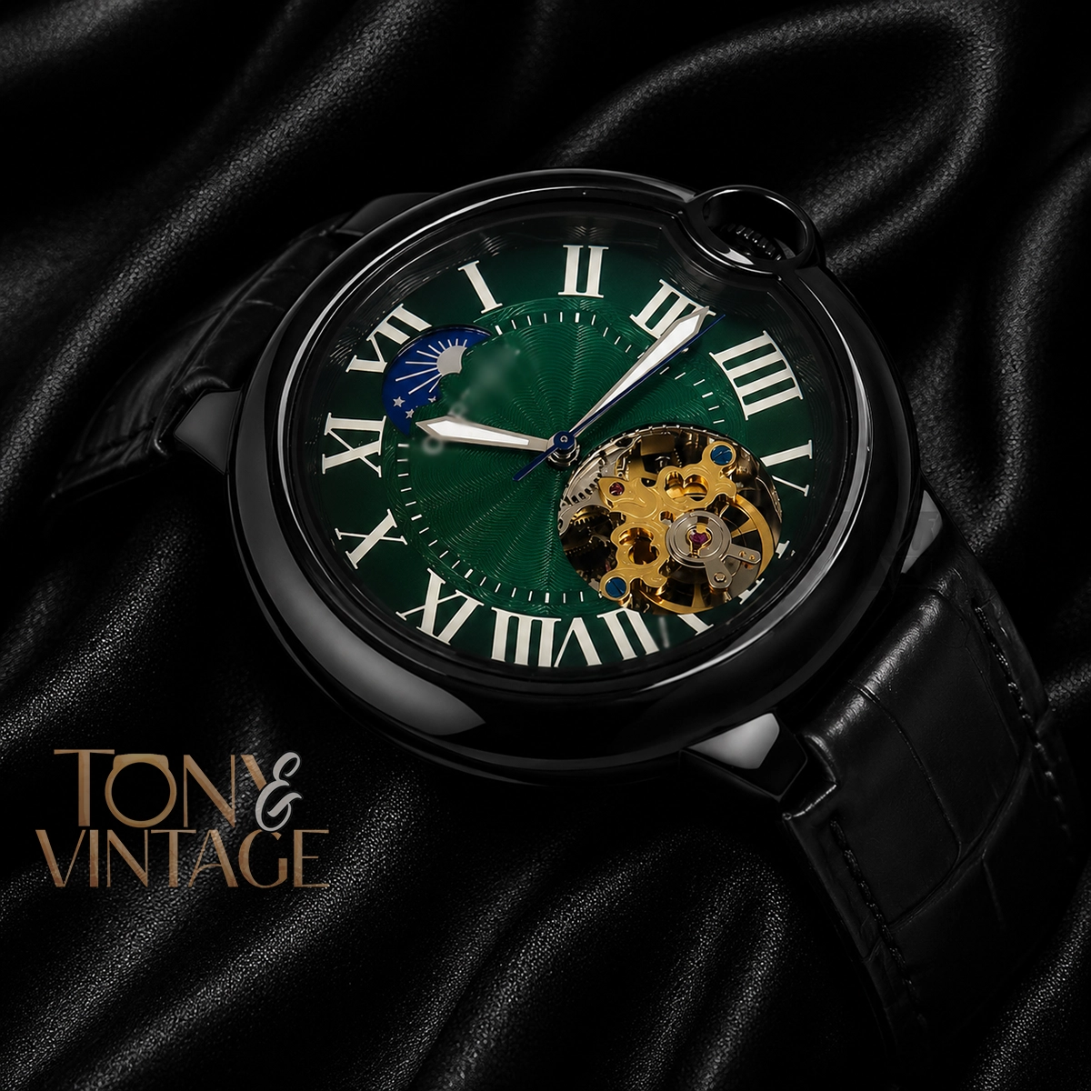 Ballon Bleu Tourbillon Automatic Watch in All Black With Green Dial - Image 2