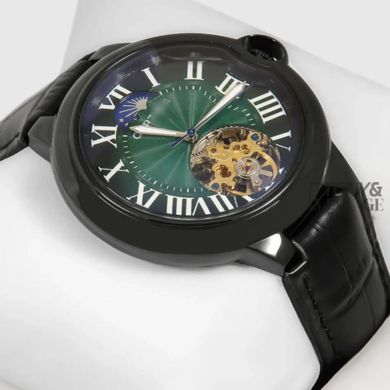Ballon Bleu Tourbillon Automatic Watch in All Black With Green Dial - Image 2