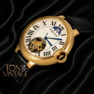 Ballon Bleu Tourbillon Watch in Rose Gold With Black Leather Strap