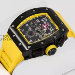 Black Watch With Yellow Rubber Strap and Matching Dial Automatic