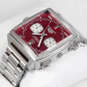 Calibre 11 Chronograph Silver Stainless Steel Watch with Red Dial