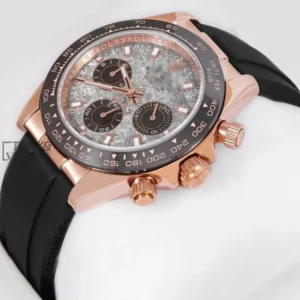 Chronograph 40 Rose Gold Case Gray Marble Dial & Black Rubber Strap