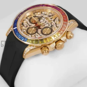 Chronograph 40 Yellow Gold Case Rainbow Stone Bezel & Dial
