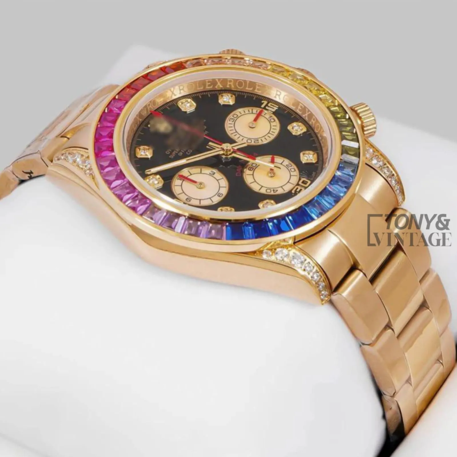 "Chronograph 40 Yellow Gold Rainbow Edition Black Dial " - Image 2