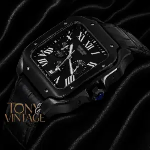 Chronograph All Black Watch With Dial and Strap
