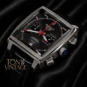 Chronograph Final Edition Silver Case with Grey Dial and Black Leather Strap Watch