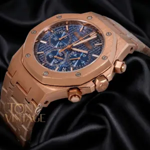 Chronograph Rose Gold Blue Dial