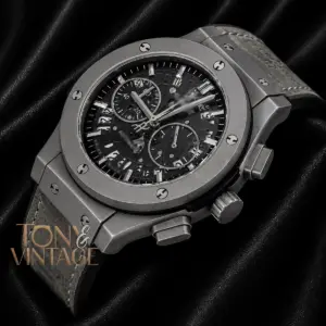 Chronograph Silver Matt Watch with Skeleton Dial and Strap
