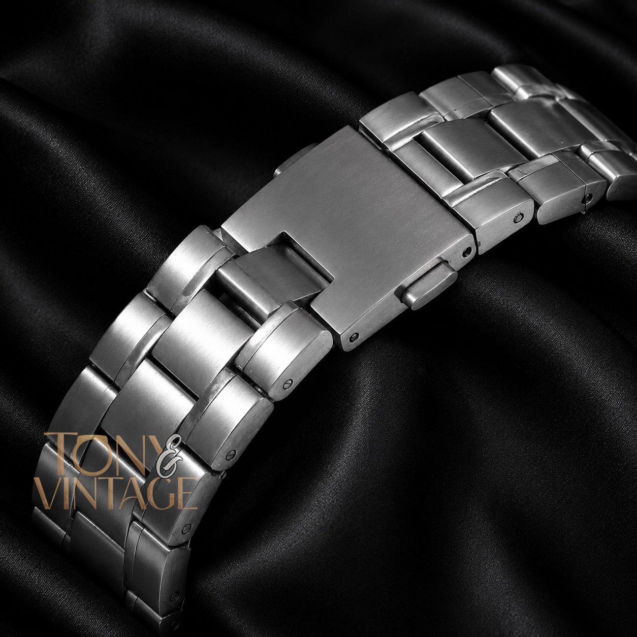 Chronograph Silver Stainless Steel Watch with Black Dial - Image 3