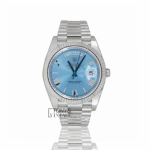 Collection 40 Silver Sky Blue Dial & Roman Figure Automatic Watch