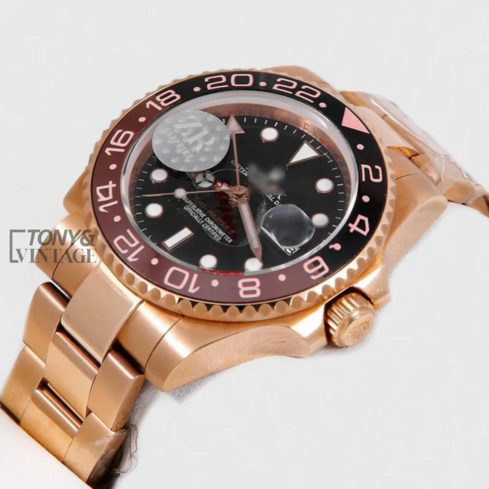 "GMT 40 All Rose Gold Black Dial Automatic Watch "