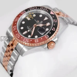 GMT 40 Two Tone Black Dial Automatic Watch