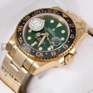 "GMT 40 Yellow Gold Green Dial Automatic Watch "