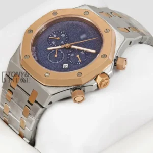 Oak Chronograph Two Tone Rose Gold Blue Dial