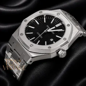 Oak Silver Black Dial