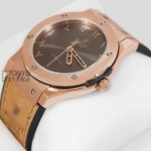 Rose Gold Automatic Watch with Arabic Index