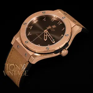 Rose Gold Automatic Watch with Arabic Index