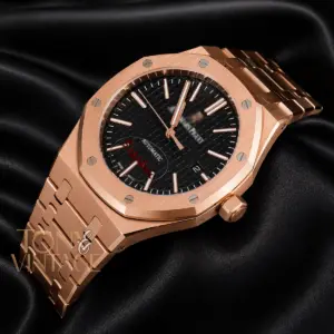 Rose Gold Black Dial Automatic Watch