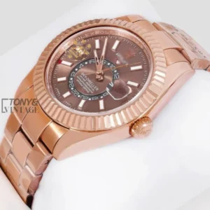 "Rose Gold Brown Dial Automatic Watch "