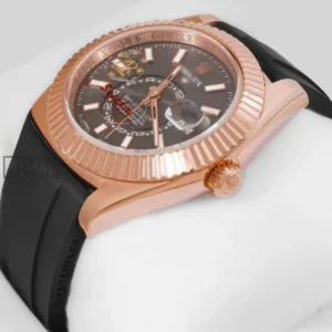 "Rose Gold Case Charcoal Dial Automatic Watch "