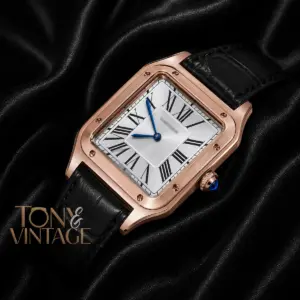 Rose Gold Case with Silver Dial and Leather Strap