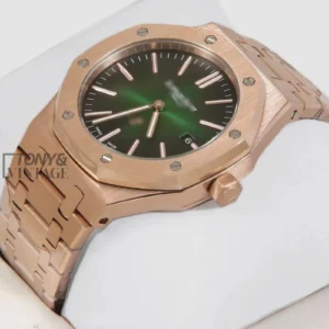 Rose Gold Green Dial Automatic Watch