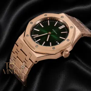 Rose Gold Green Dial Automatic Watch