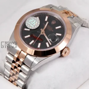 "Rose Gold Two Tone Black Dial "