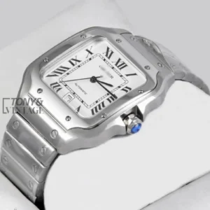 Silver Automatic Watch With White Dial