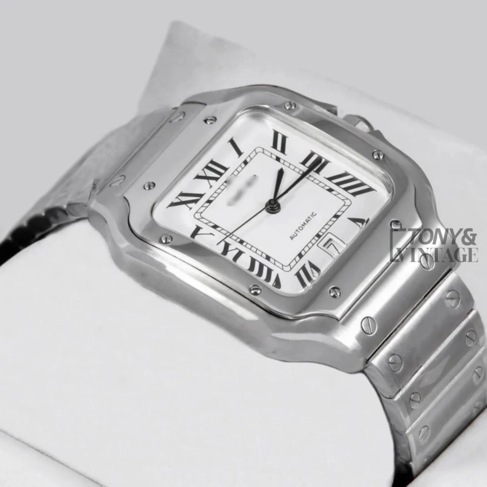 Silver Automatic Watch With White Dial - Image 2