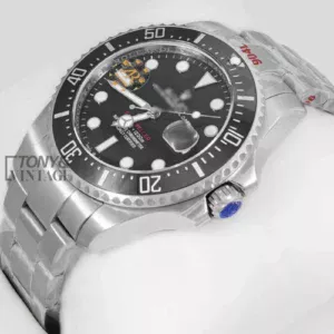 "Silver Automatic Watch with Black Dial "