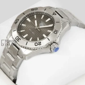 Silver Automatic Watch with Grey Dial