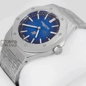 Silver Blue Dial Chain Watch