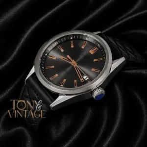 Silver Case with Grey Dial & Black Rubber Strap Watch