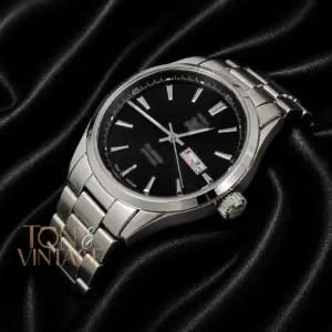 Silver Chain Automatic Watch with Black Dial