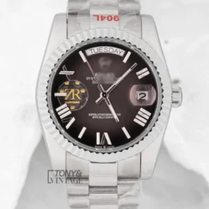 Silver Gray Dial Fluted Bezel