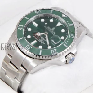 "Silver Green Dial & Bezel Automatic Watch "