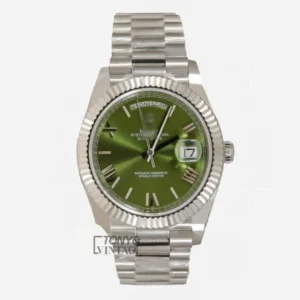 Silver Green Dial & Roman Numerals Automatic Watch