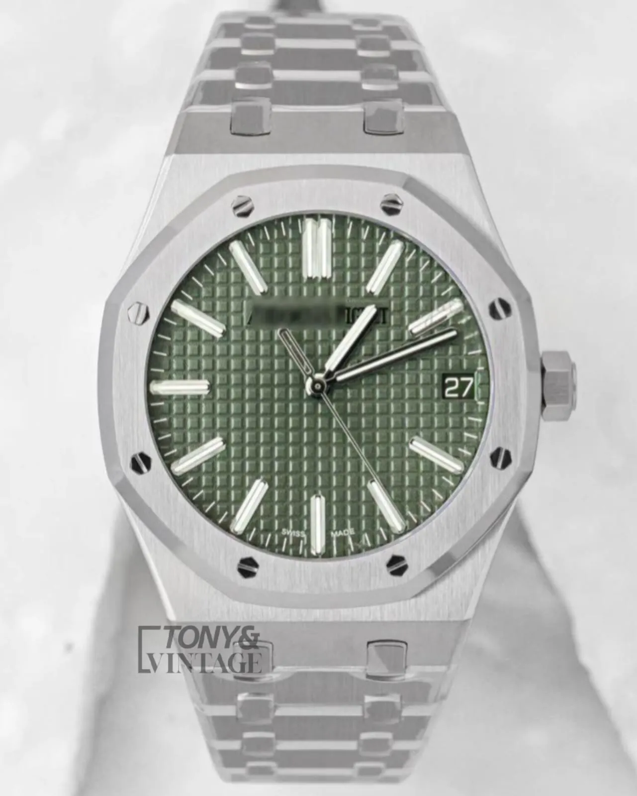 Silver Premium Green Dial PPF Automatic Watch